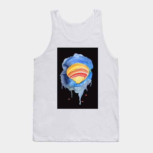 Seashell Watercolor Art with a black background Tank Top by Sandraartist
